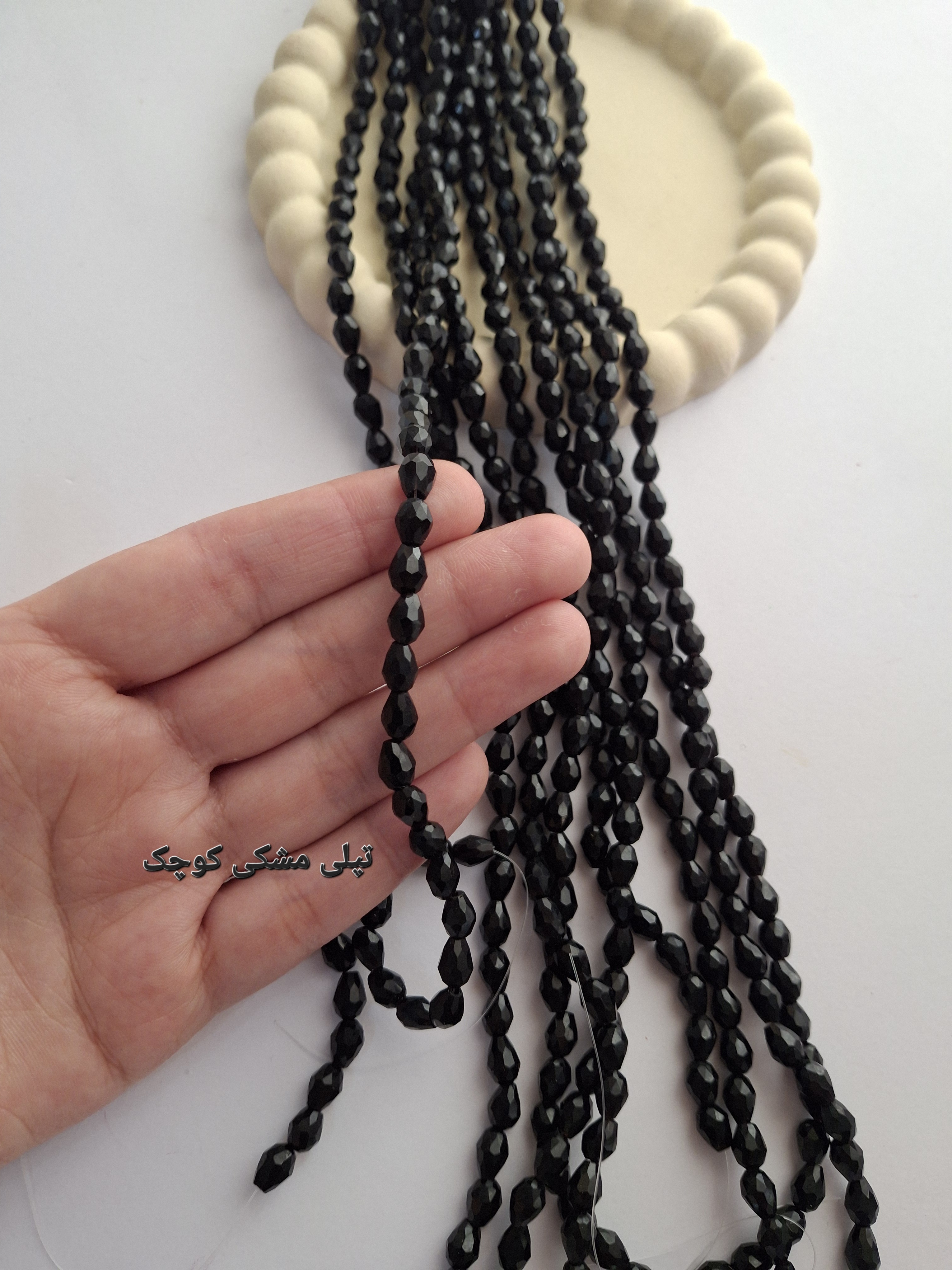 کریستال تپلی مشکی  ریز سایز 8×6