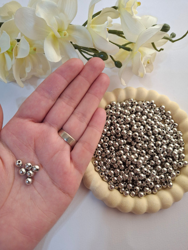 مروارید پلاستیکی 6 نقره ای